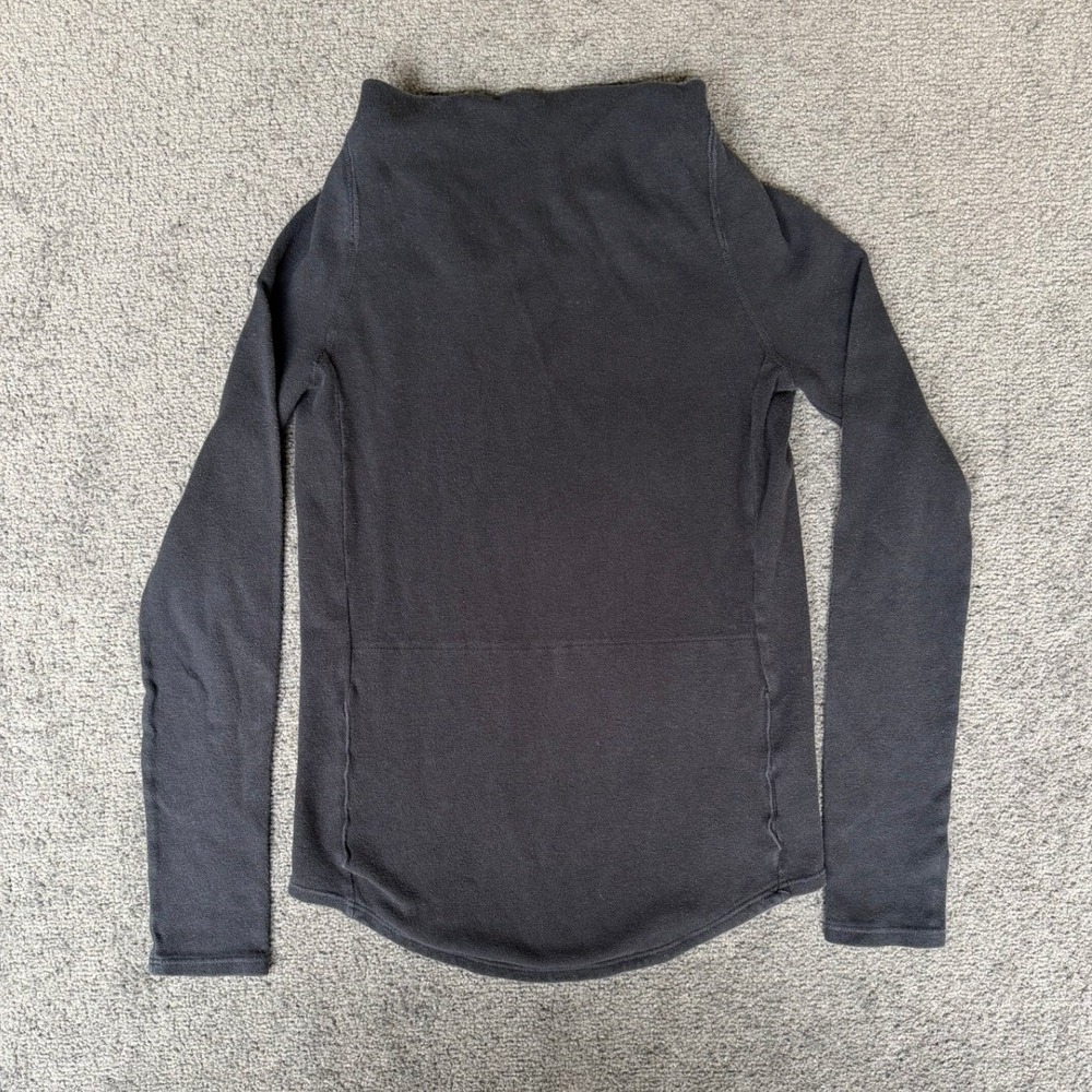 James Perse Funnel Neck Sweatshirt WDP3805 Black Size 0‎ Cowl Neck Pullover